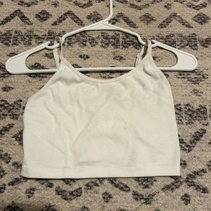 White ribbed crop top